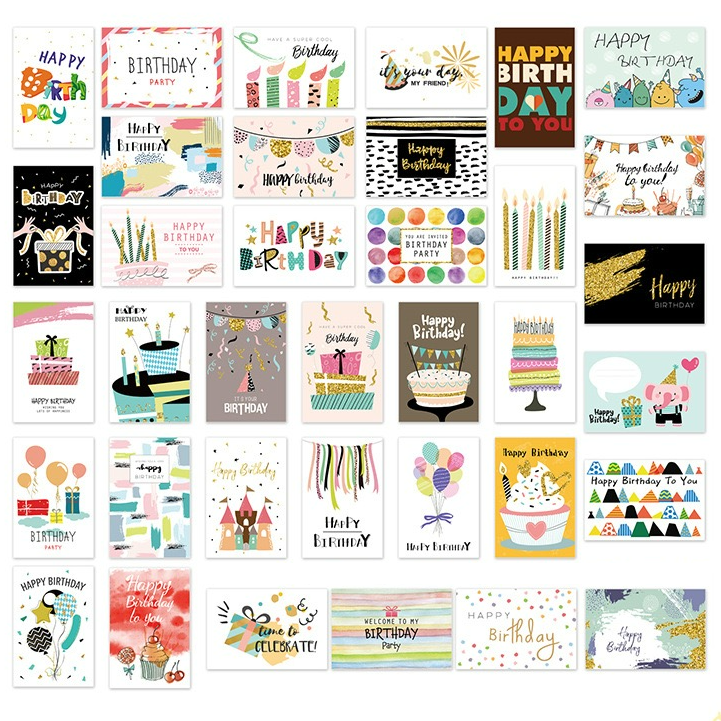 36 X Premium Birthday Cards Bulk Mixed Party Card Pack With Envelopes