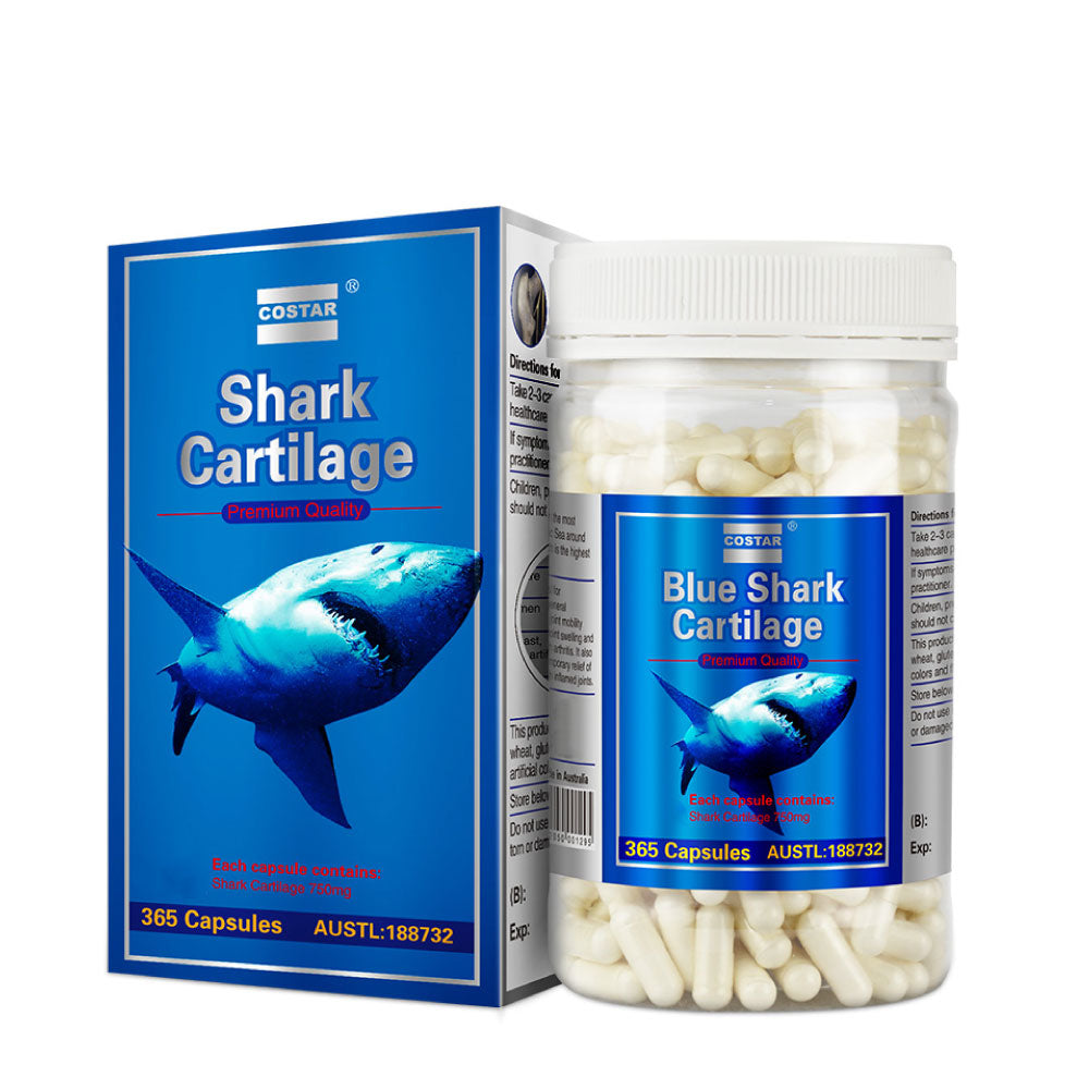 365x 750mg Blue Shark Cartilage Caps Costar Joint Anti Inflammatory Supplement Australia