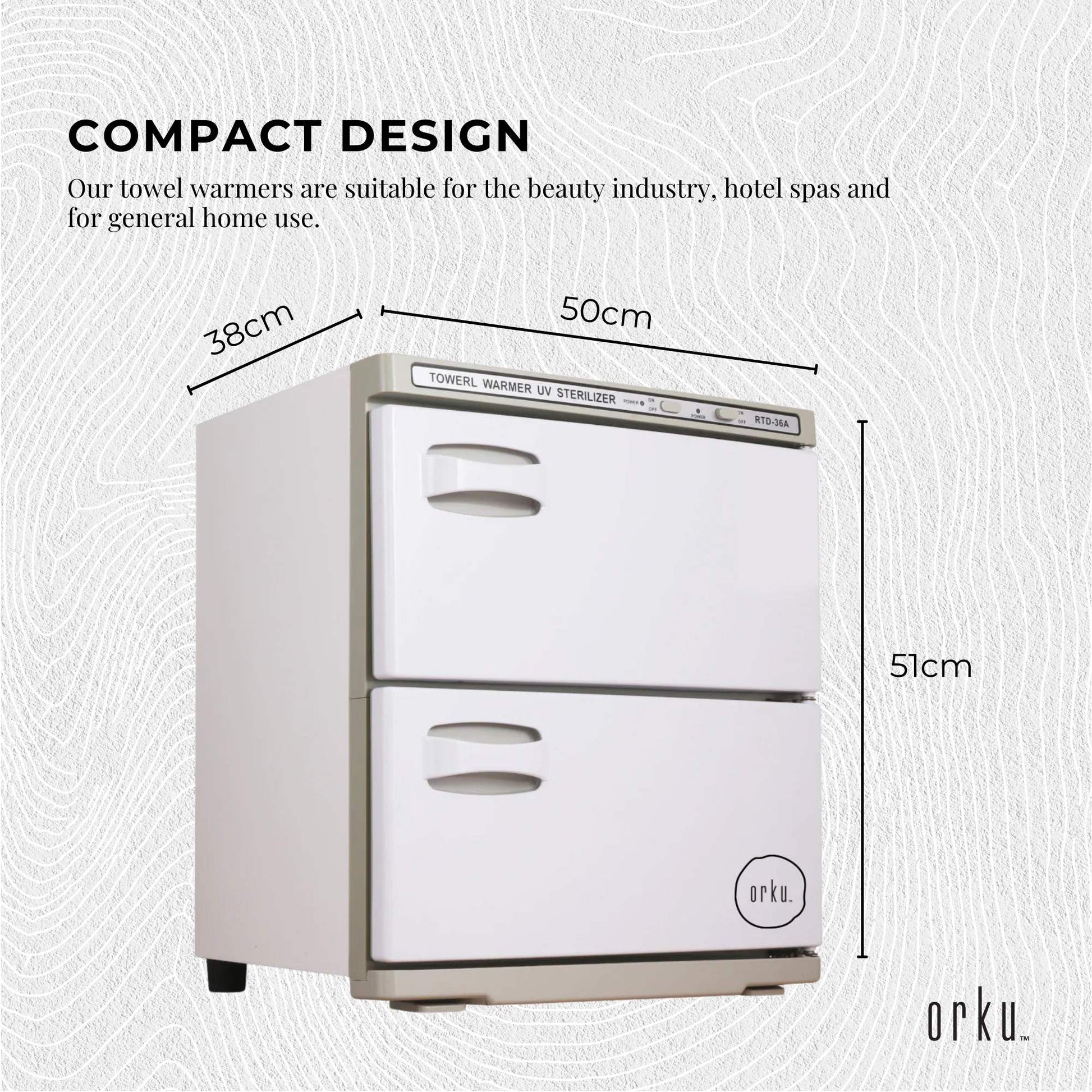 36L White UV Electric Towel Warmer Steriliser Cabinet Beauty Spa Heat Sanitiser