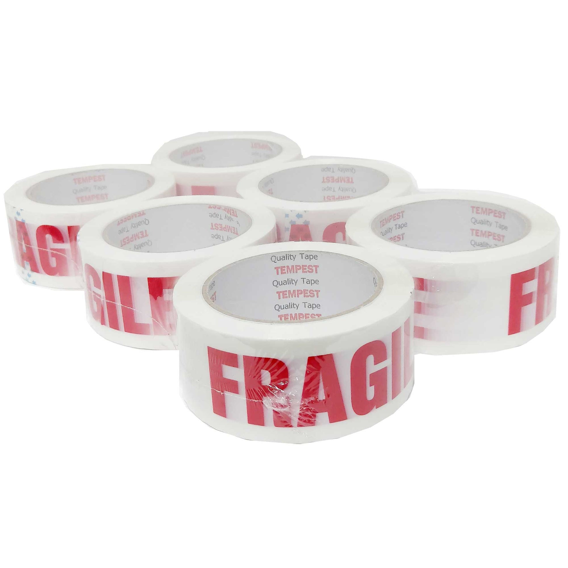 36x Fragile Packing Tape 48mmx75m Long Rolls Red White Packaging Adhesive Label