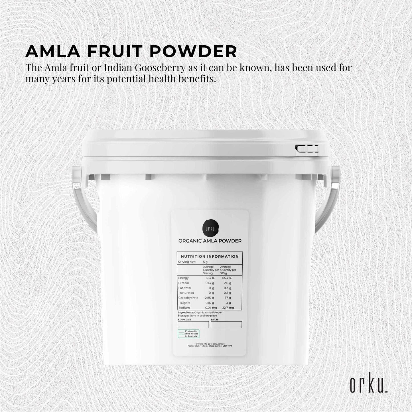 3Kg Organic Amla Powder Tub Indian Gooseberry Emblica Officinalis Supplement