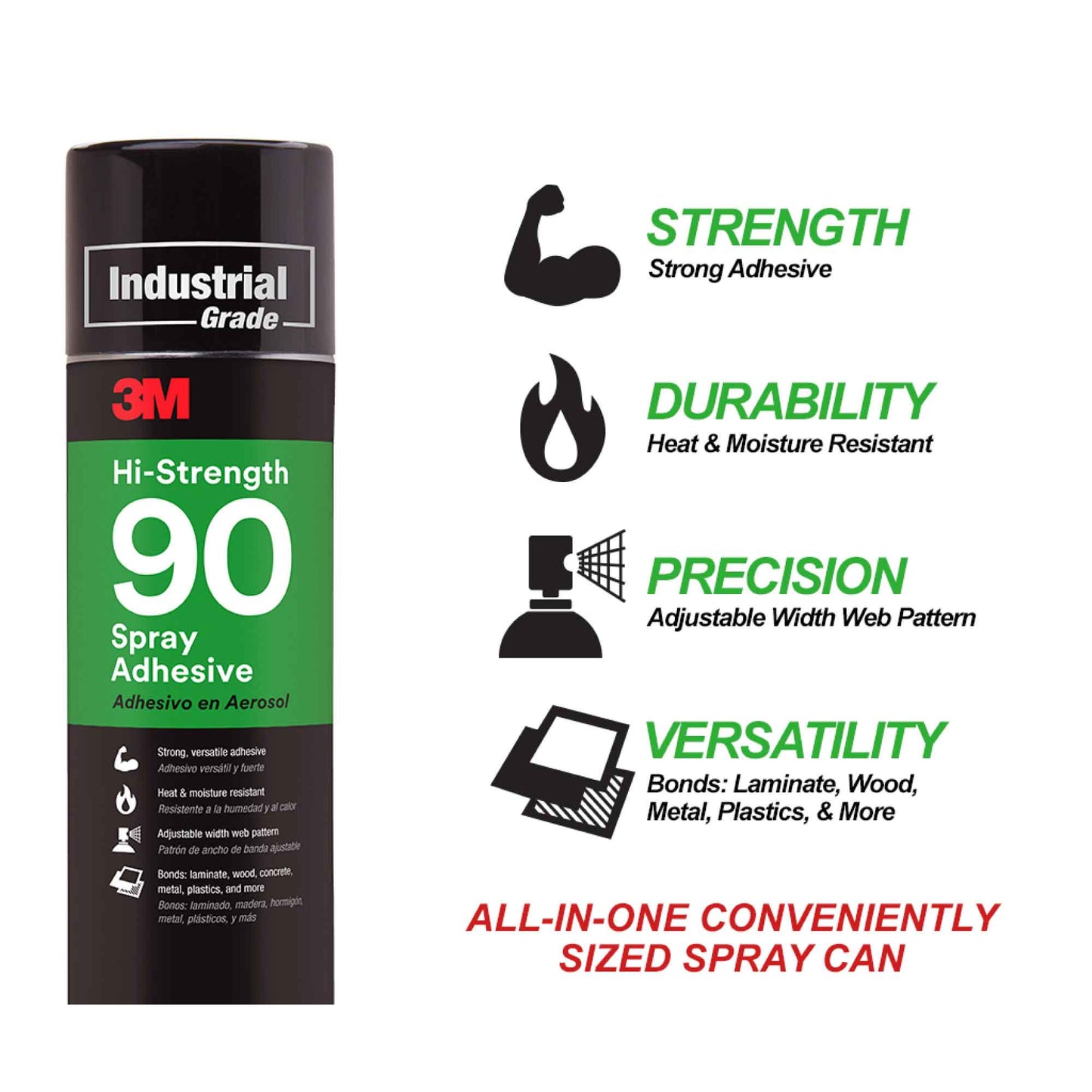3M Hi Strength 90 Spray Adhesive 500g Strong Laminate Wood Concrete Metal Glue