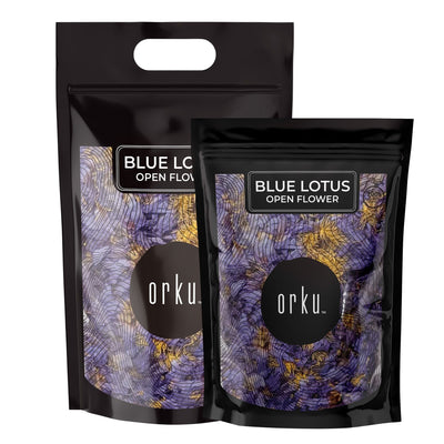 Orku Blue Lotus Flowers - Dried Whole Open Lily Nymphaea Caerulea