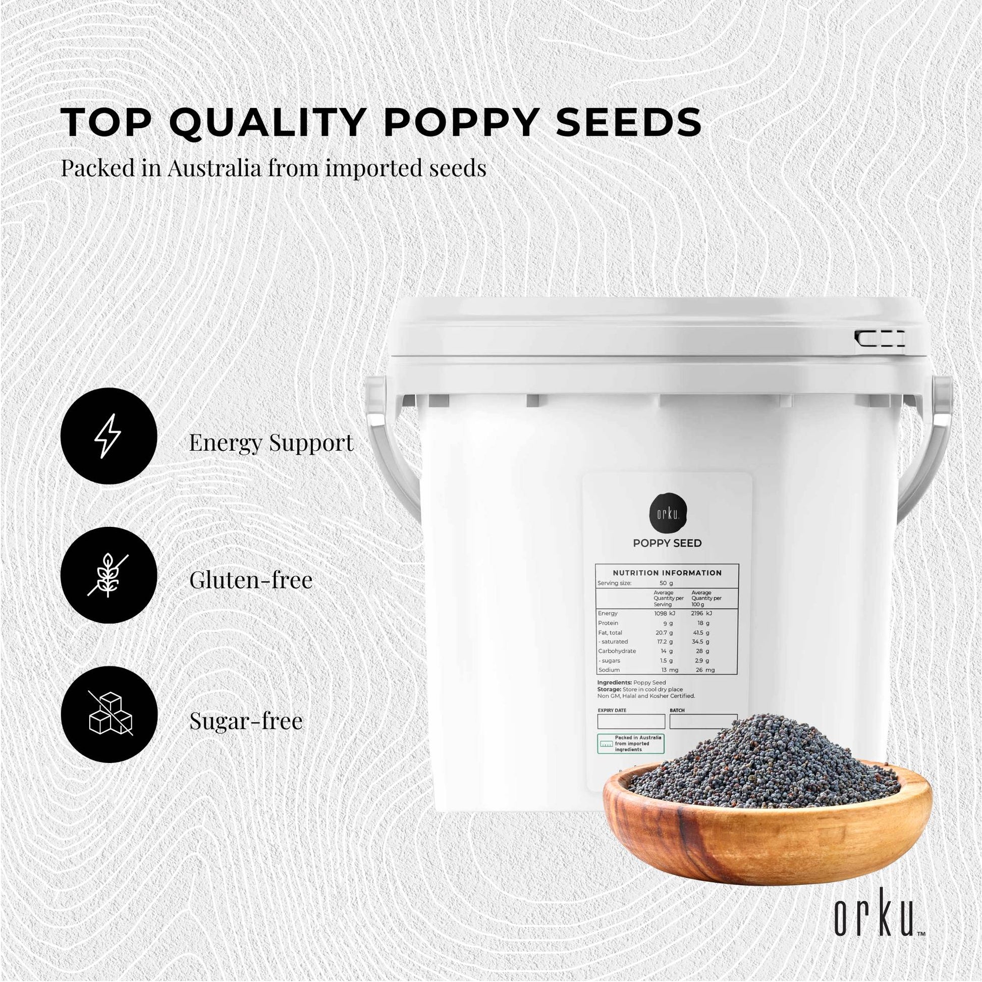 Orku Poppy Seeds Unwashed Buckets - Papaver Somniferum For Baking and Decorating