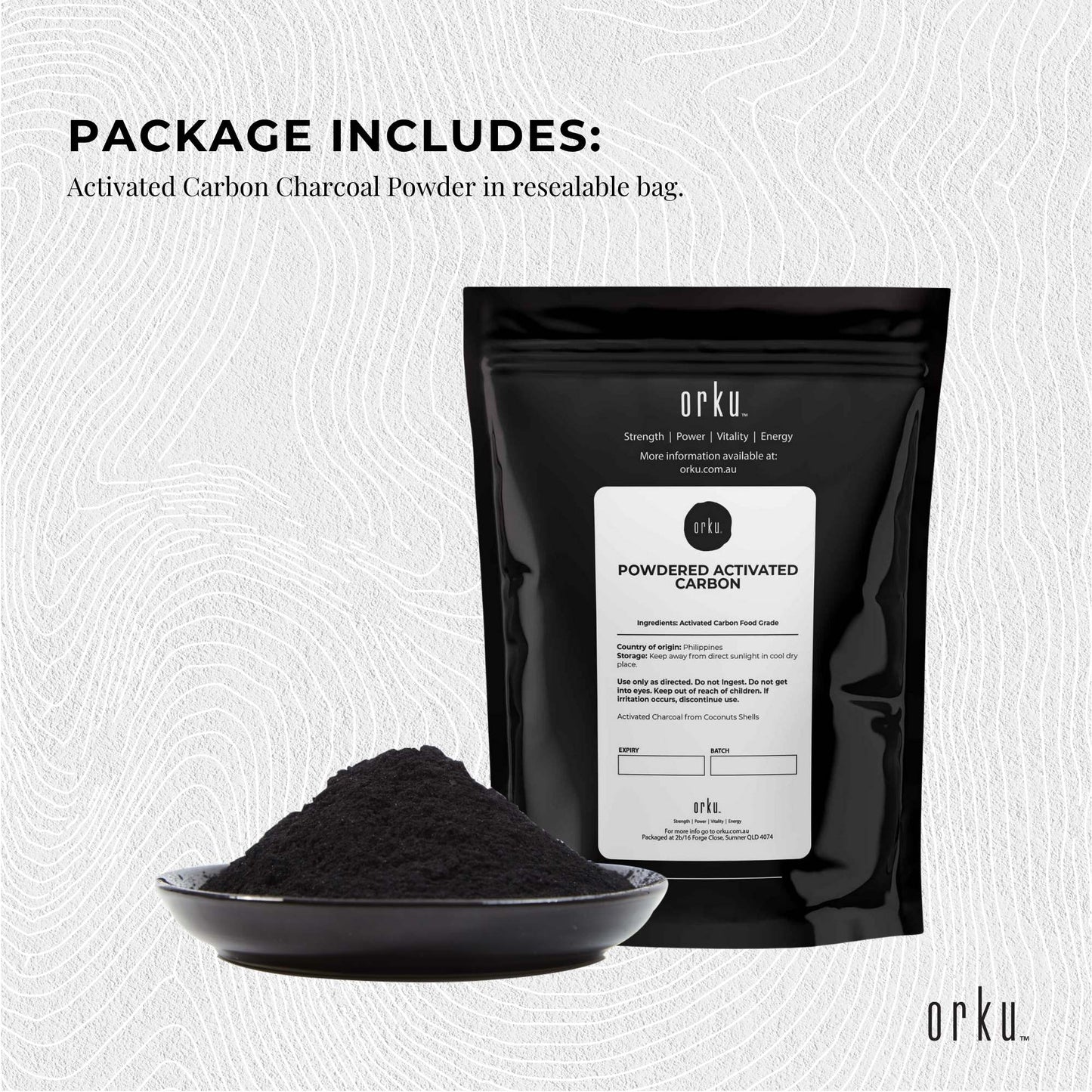 Activated Carbon Powder Coconut Charcoal - Teeth Whitening + Skin Bulk