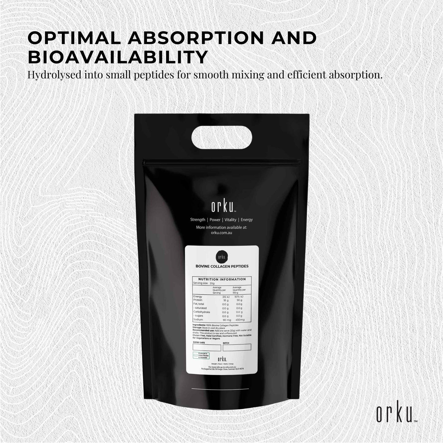 5Kg Collagen Powder - Bovine Hydrolysate Protein Peptide Supplement Unflavoured