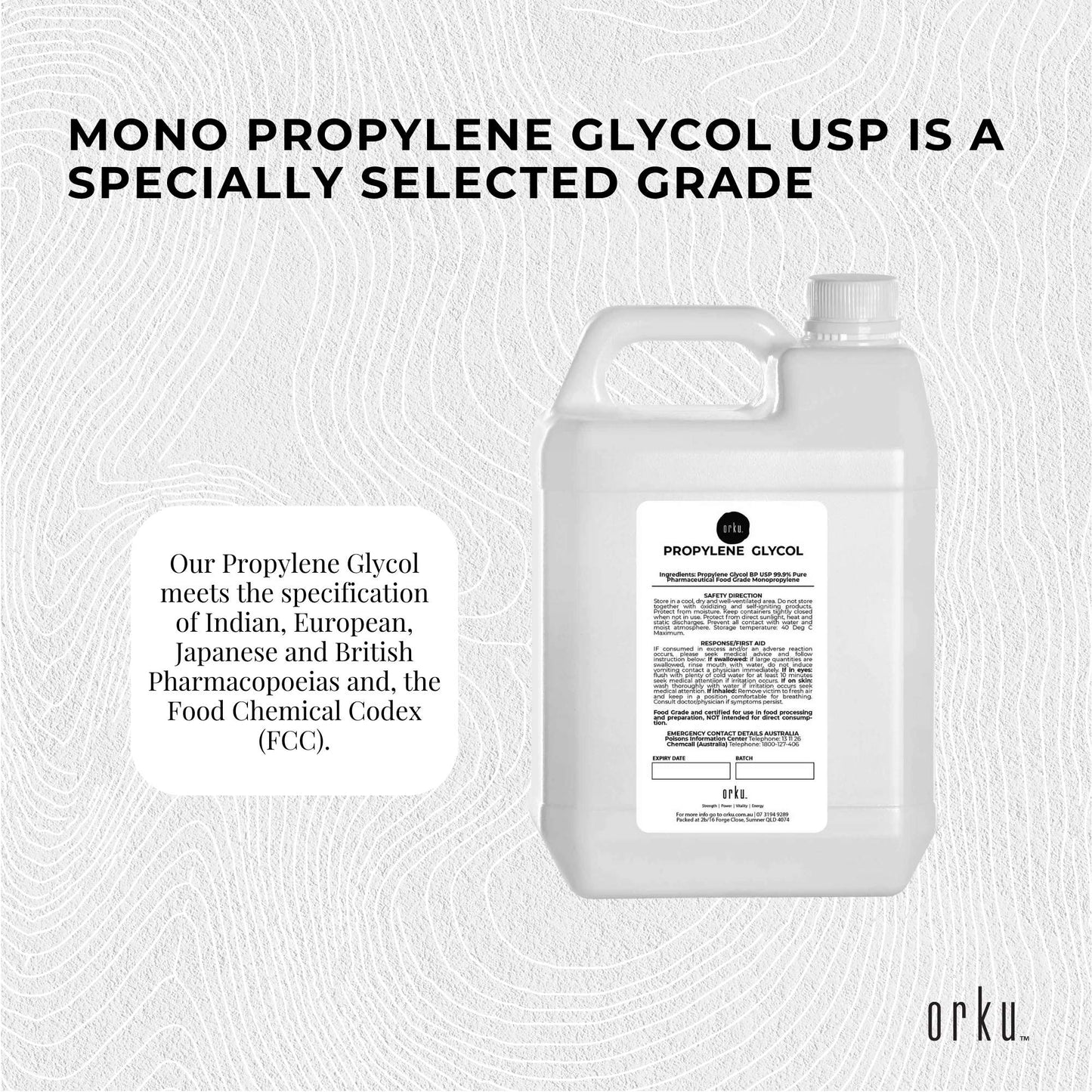 5L Propylene Glycol BP USP 99.9% Pure Pharmaceutical Food Grade Monopropylene