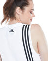 4 x Adidas Womens White/Black Mh 3-Stripes Active Training Tank Top