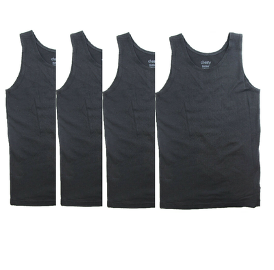 4 x Bonds Kids Boys Black Singlet Multi Pack Stretchie Chesty Vest Underwear