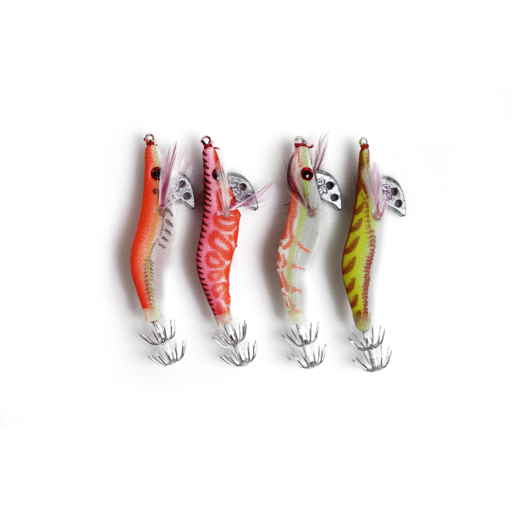 4 x Squid Jigs Lure 2.0 Egi Glow Tail Tackle Calamari Squid Jig Fishing Lures