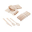400 X Disposable Wooden Cutlery Bulk Bamboo Party 160mm - Spoons/Knives/Forks