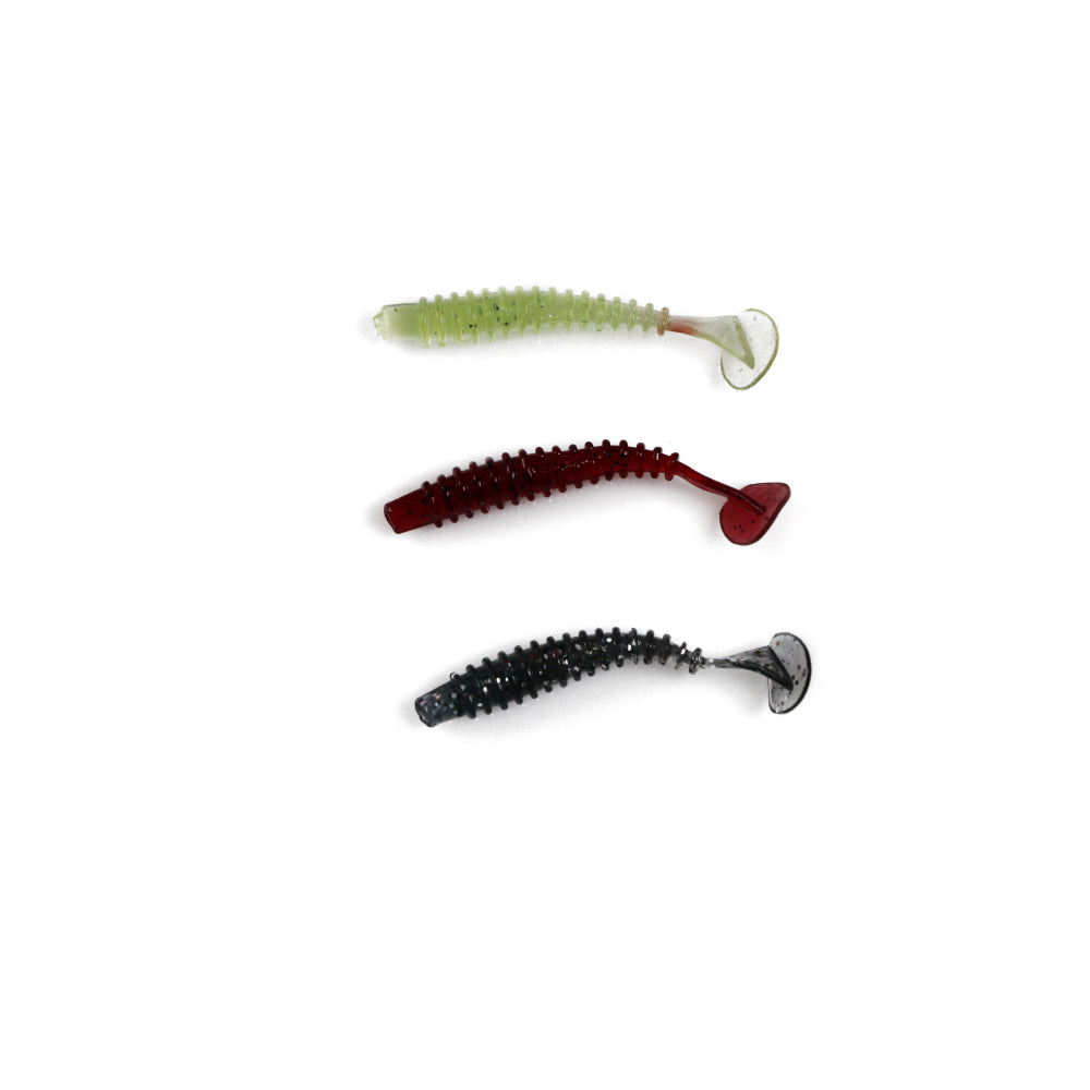 400 X Soft Fishing Lure Plastic Tackle 50mm Paddle Tail Grub Worm Bream Bass