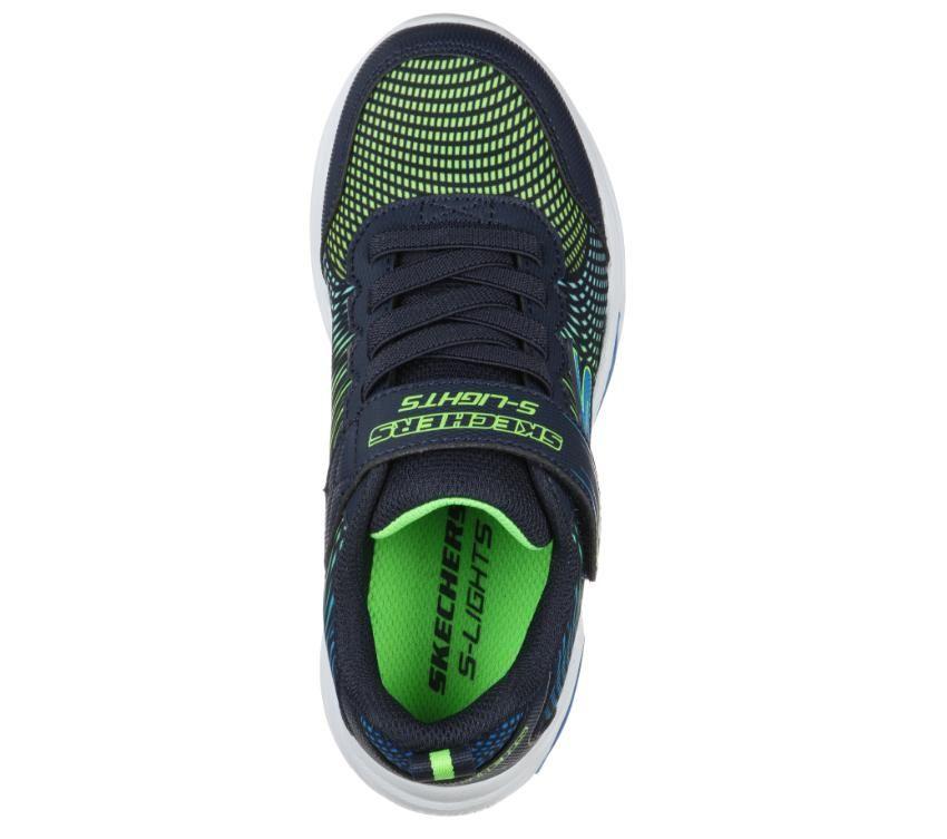 Kids Skechers Erupters Iv Navy/Lime Boys Light Up Trainers