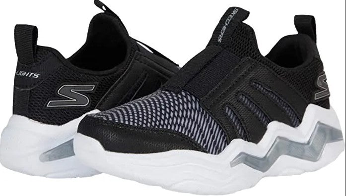 Kids Skechers Erupters Iv - Zandor Black/Silver Boys Light Up Trainers