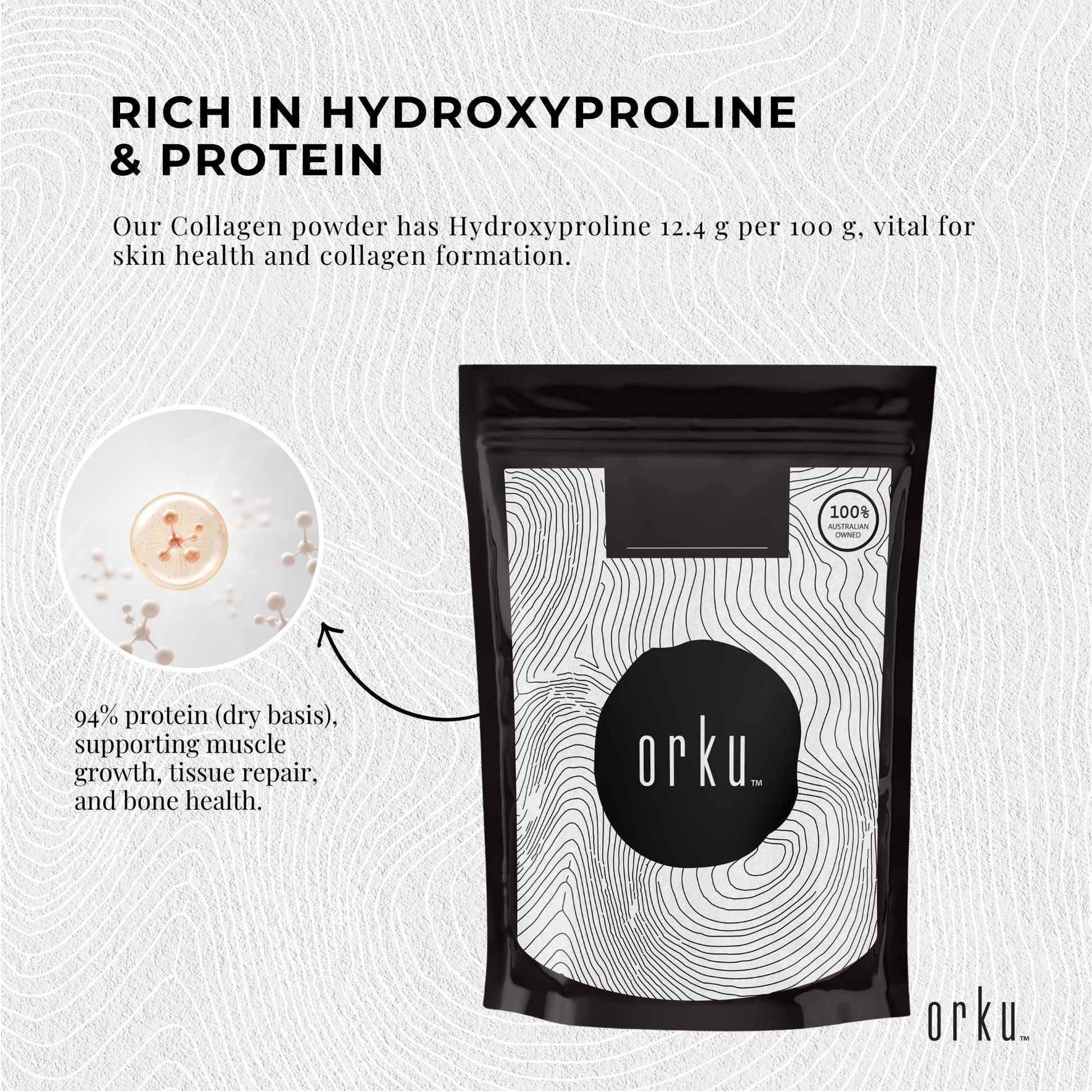 400g Collagen Powder - Bovine Hydrolysate Protein Peptide Supplement Unflavoured