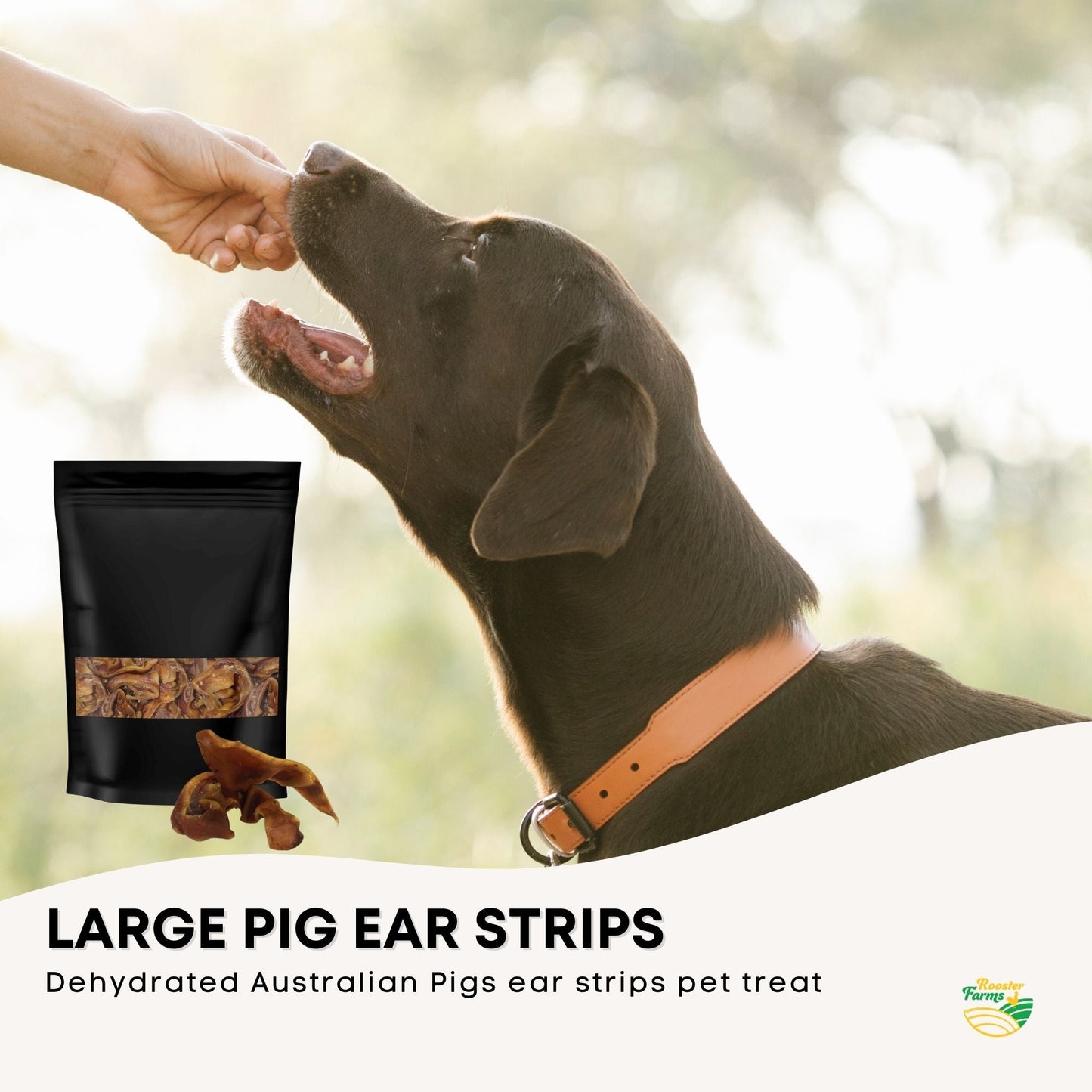 400g Dog Treat Pig Ear Strips - Dehydrated Australian Healthy Puppy Chew