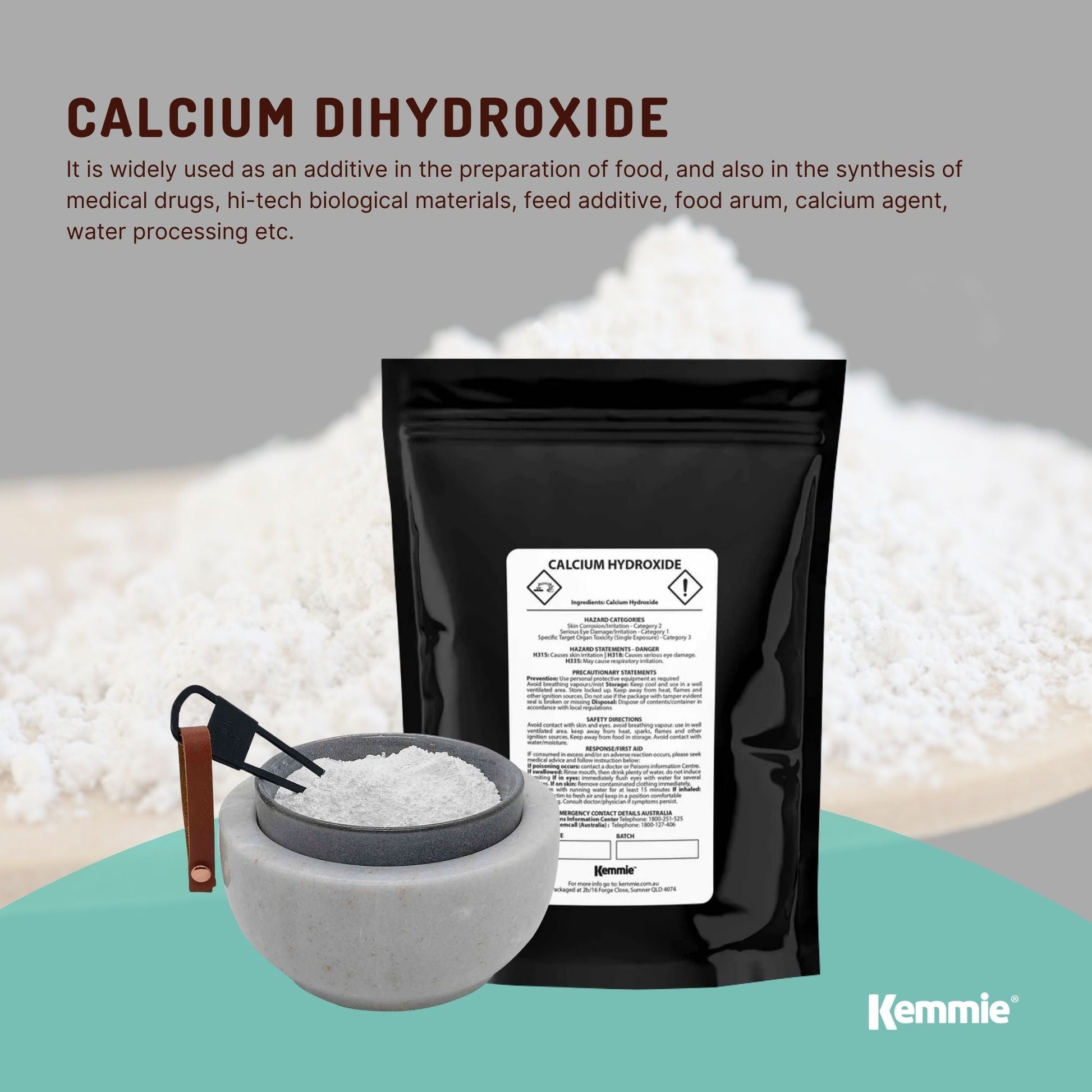 400g Food Grade Calcium Hydroxide Powder - FCC Hydrated Slaked Pickling Lime