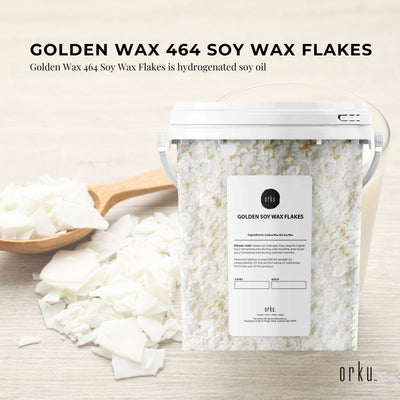 400g Golden 464 Soy Wax Flakes Bucket - 100% Pure Natural DIY Candle Melts Chips