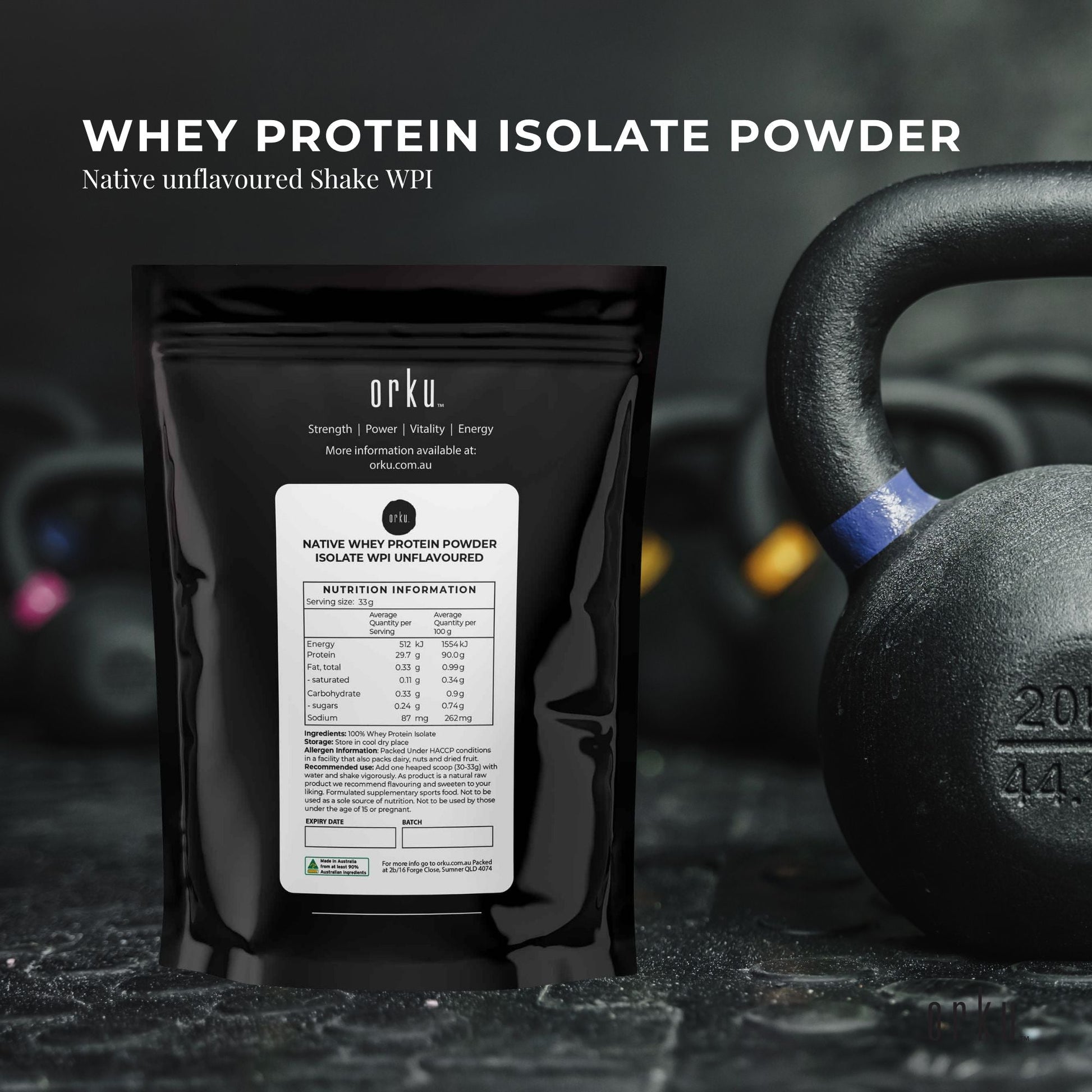 400g Native Unflavoured Whey Protein Isolate Powder - Shake WPI Supplement