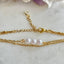 Pearl and gold chain double bracelet - Gold Plated Tarnish Free Jewellery