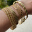 Chain lattice gold bangle - Gold Plated Tarnish Free Jewellery