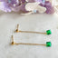 Drop to the green stud earrings - Gold Plated Tarnish Free Jewellery