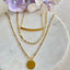 Three tiers of gold necklace - Gold Plated Tarnish Free Jewellery