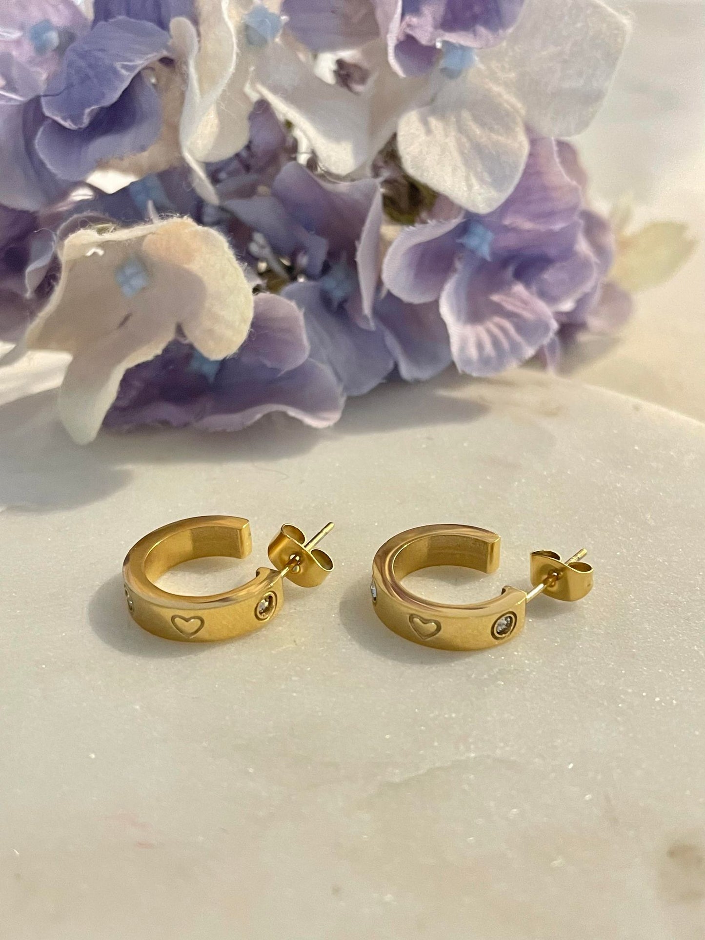Love my heart gold earrings - Gold Plated Tarnish Free Jewellery