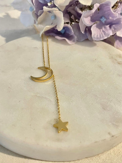 To the moon and stars necklace - Gold Plated Tarnish Free Jewellery