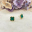 Four Leaf Clover Stud Earrings Green - Gold Plated Tarnish Free Jewellery