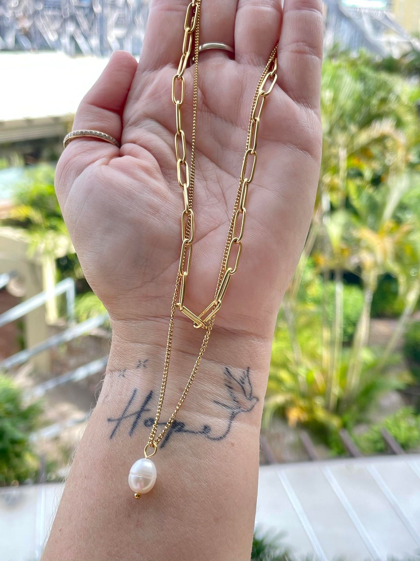 All knotted up with a pearl - gold - Gold Plated Tarnish Free Jewellery