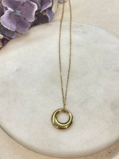 Gold donut pendant necklace - Gold Plated Tarnish Free Jewellery