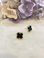 Four leaf clover stud earrings Black -Gold Plated Tarnish Free Jewellery