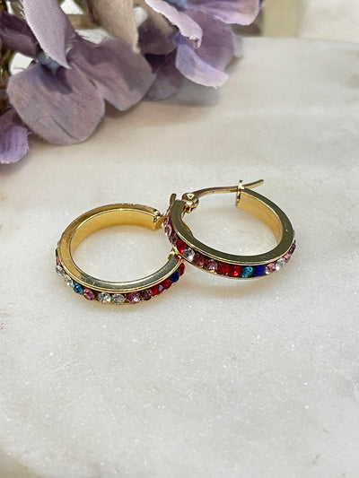 Rainbow of gold earrings