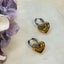 Two tone hearts earrings