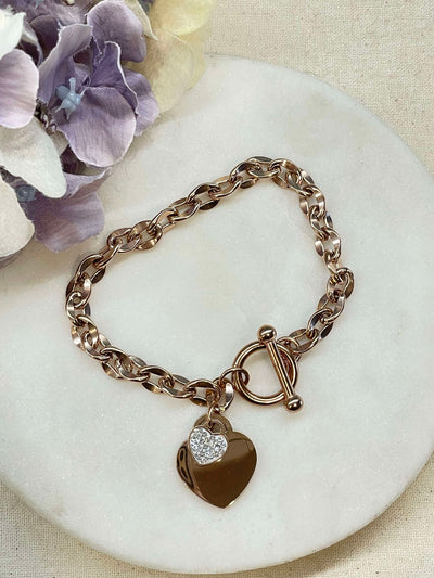 Love the heart lock bracelet - rose gold