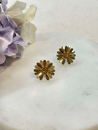 Flowers for you earrings - gold