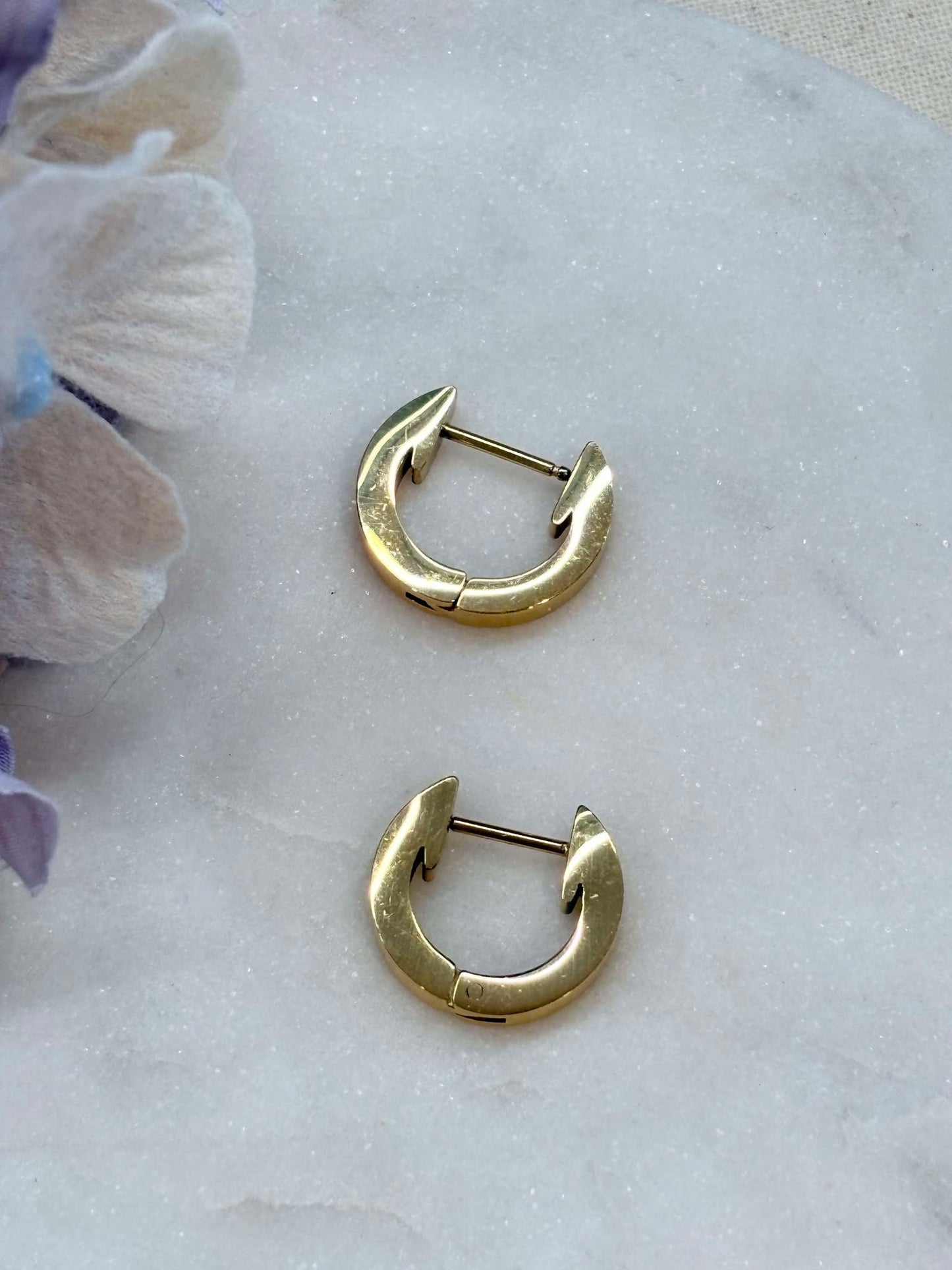 A solid hoop (gold) Tarnish Proof Jewellery