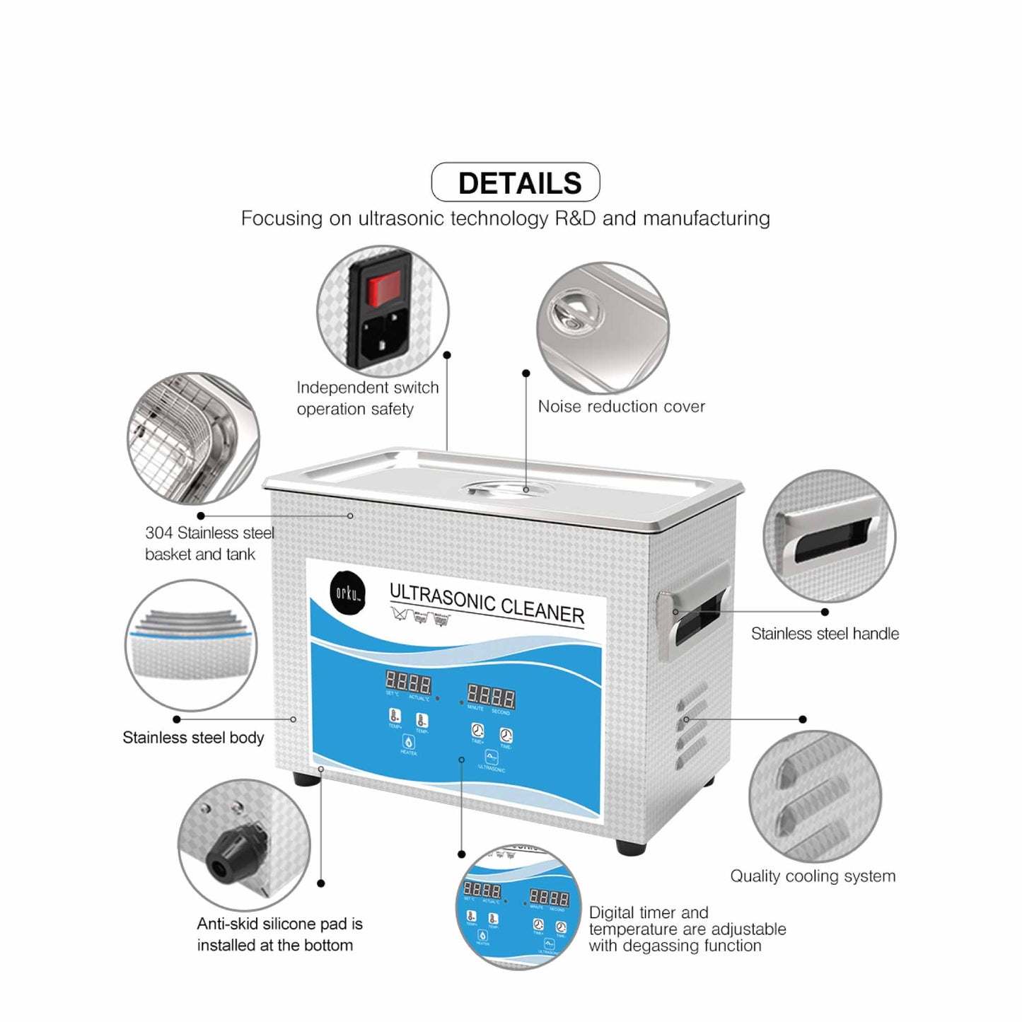 4.5L Digital Ultrasonic Cleaner - Ultra Sonic Bath Jewellery Cleaning