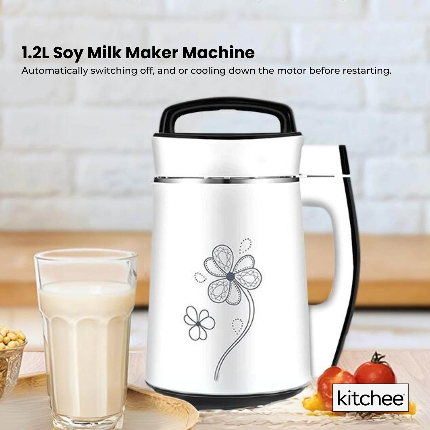 1.2L Electric Soy Bean Milk Maker Machine - Automatic Soya Almond Nut Blender