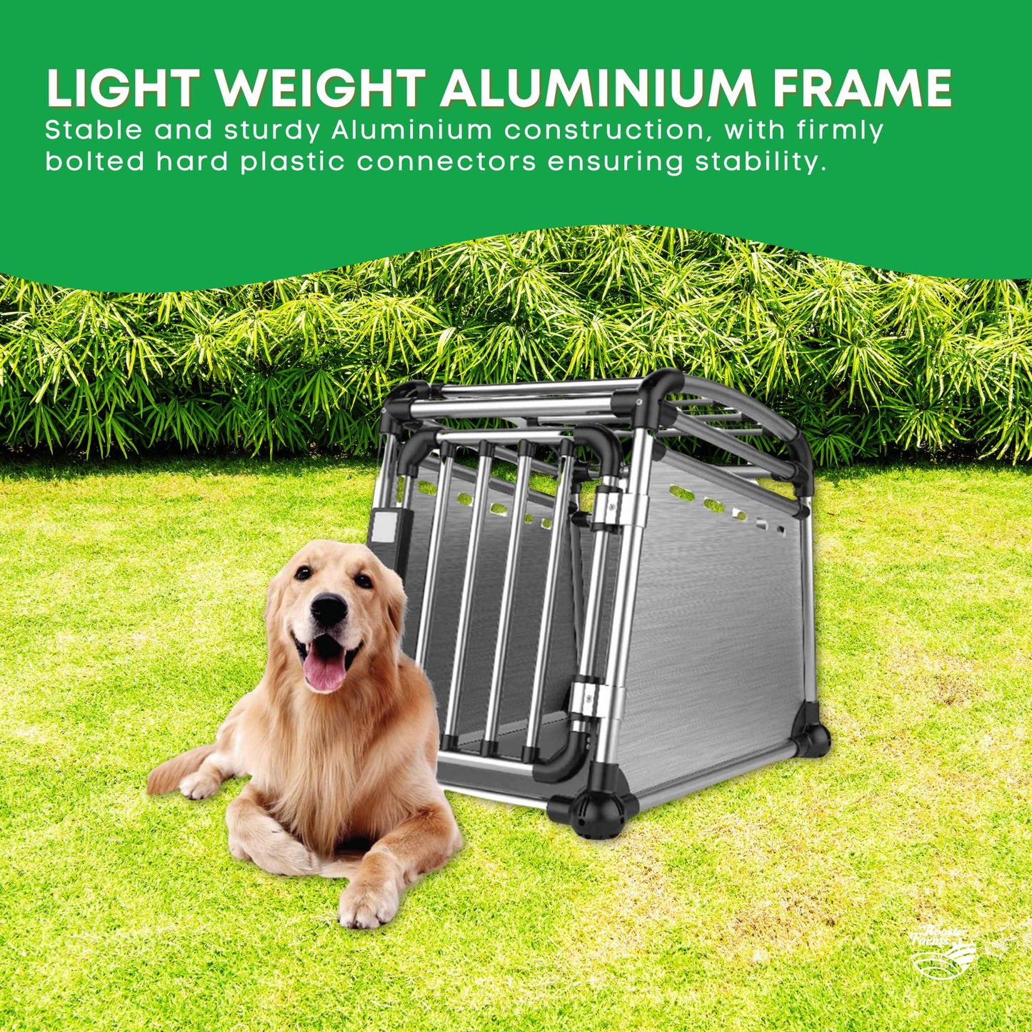 Aluminium Dog Travel Crate 63x68x88cm - Large Pet Car Transport Cage Kennel Box