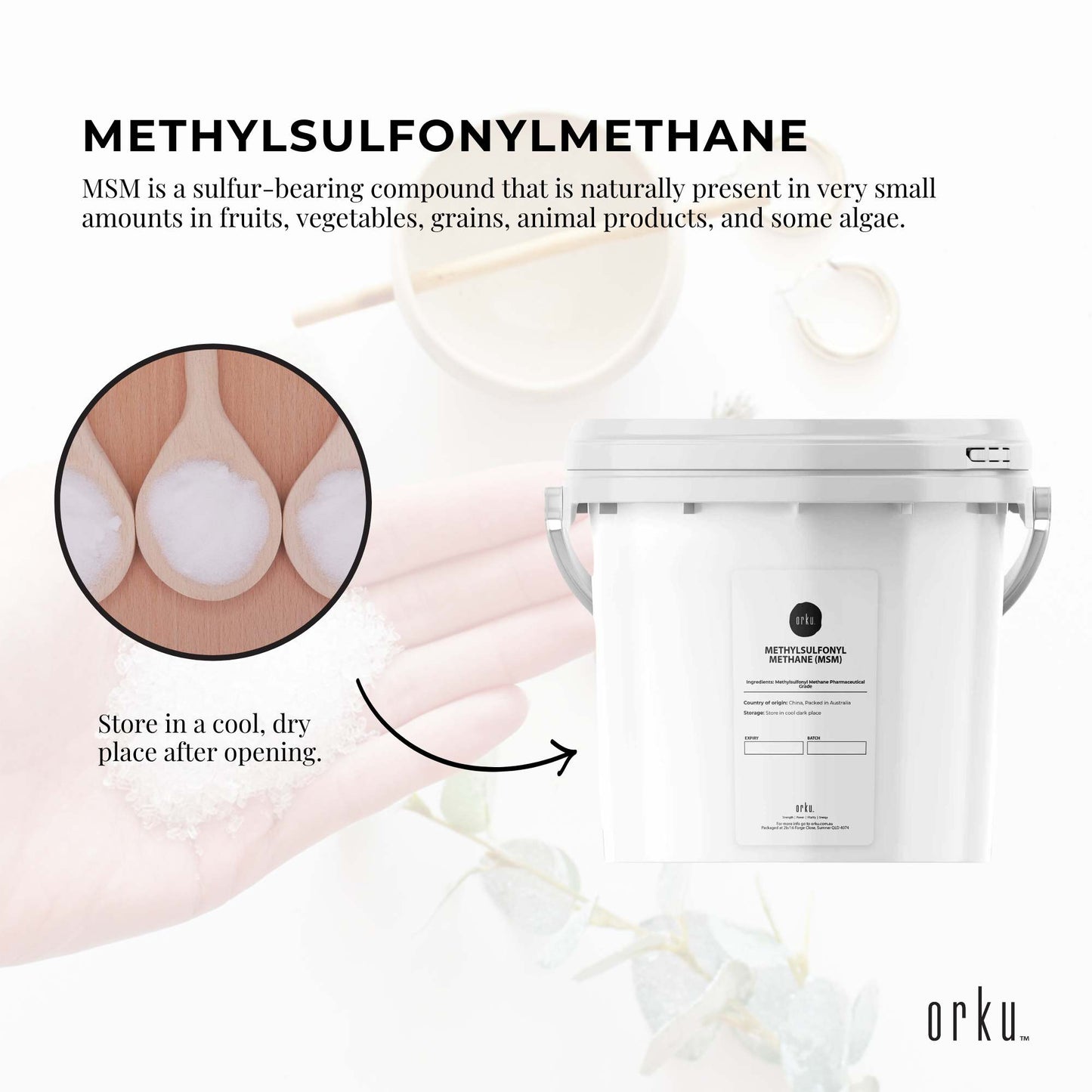 3Kg MSM Powder or Crystals Tub - 99% Pure Methylsulfonylmethane Dimethyl Sulfone
