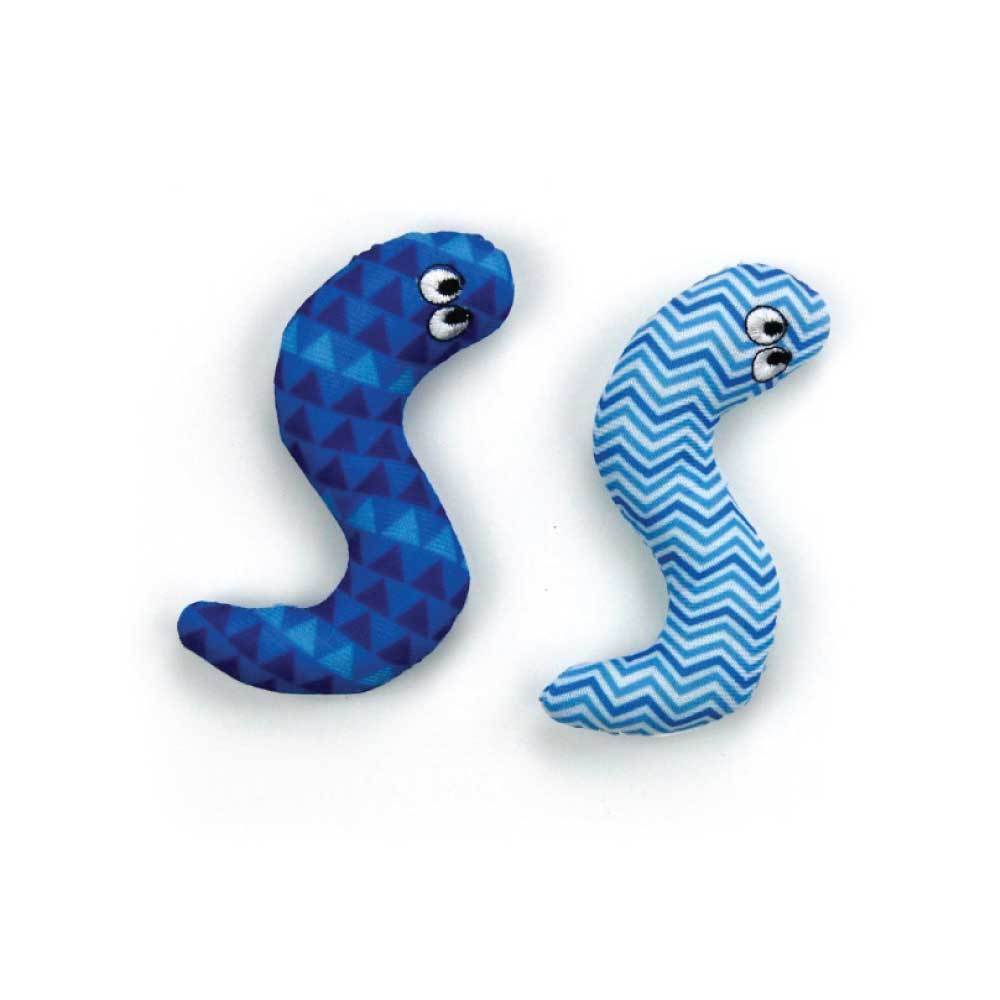 4x Pack Surf Snakes 9cm Catnip Cat Crinkle Toy Chase Kitten Teaser