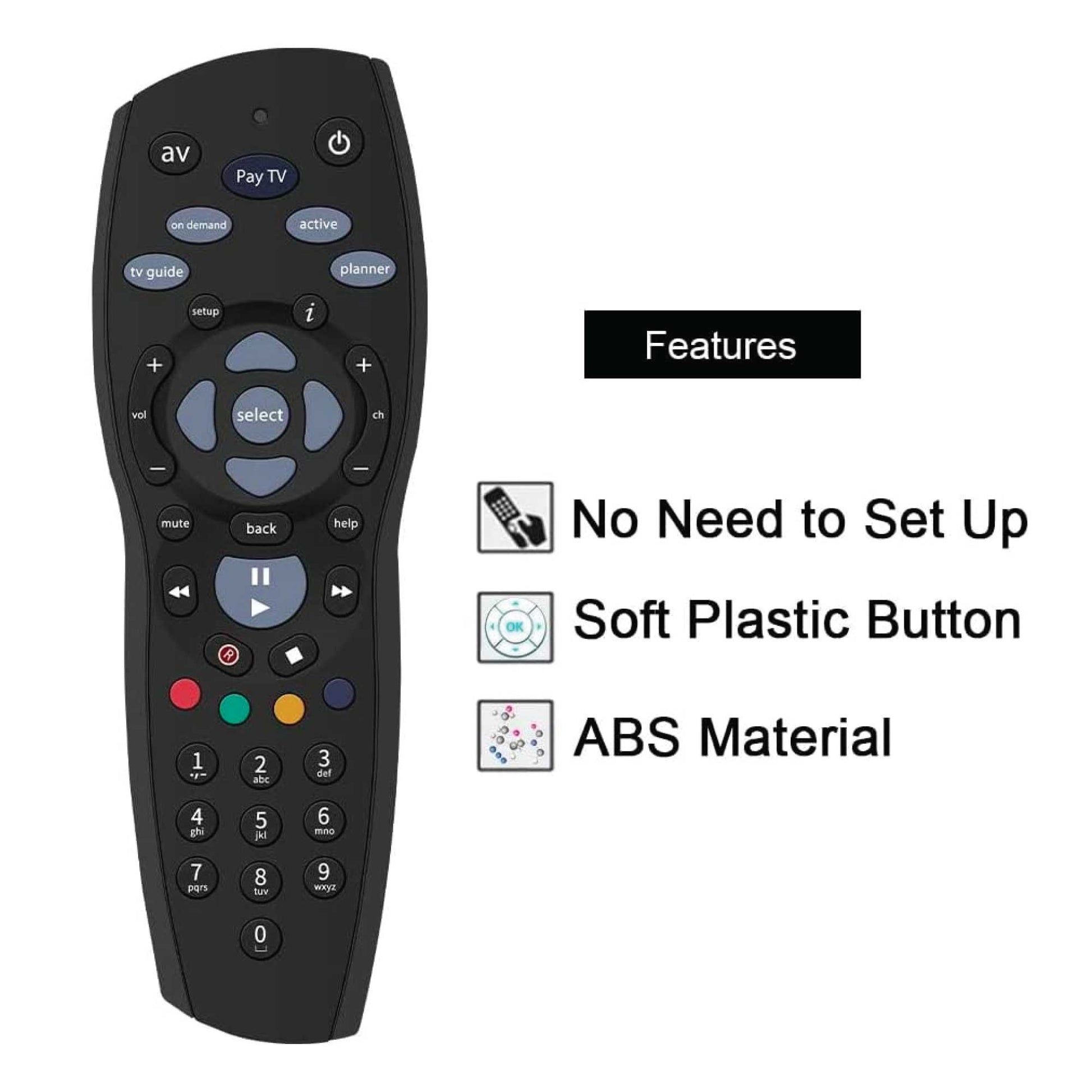 4x PayTV Remote Control Compatible with Foxtel MYSTAR SKY NEW ZEALAND - Black