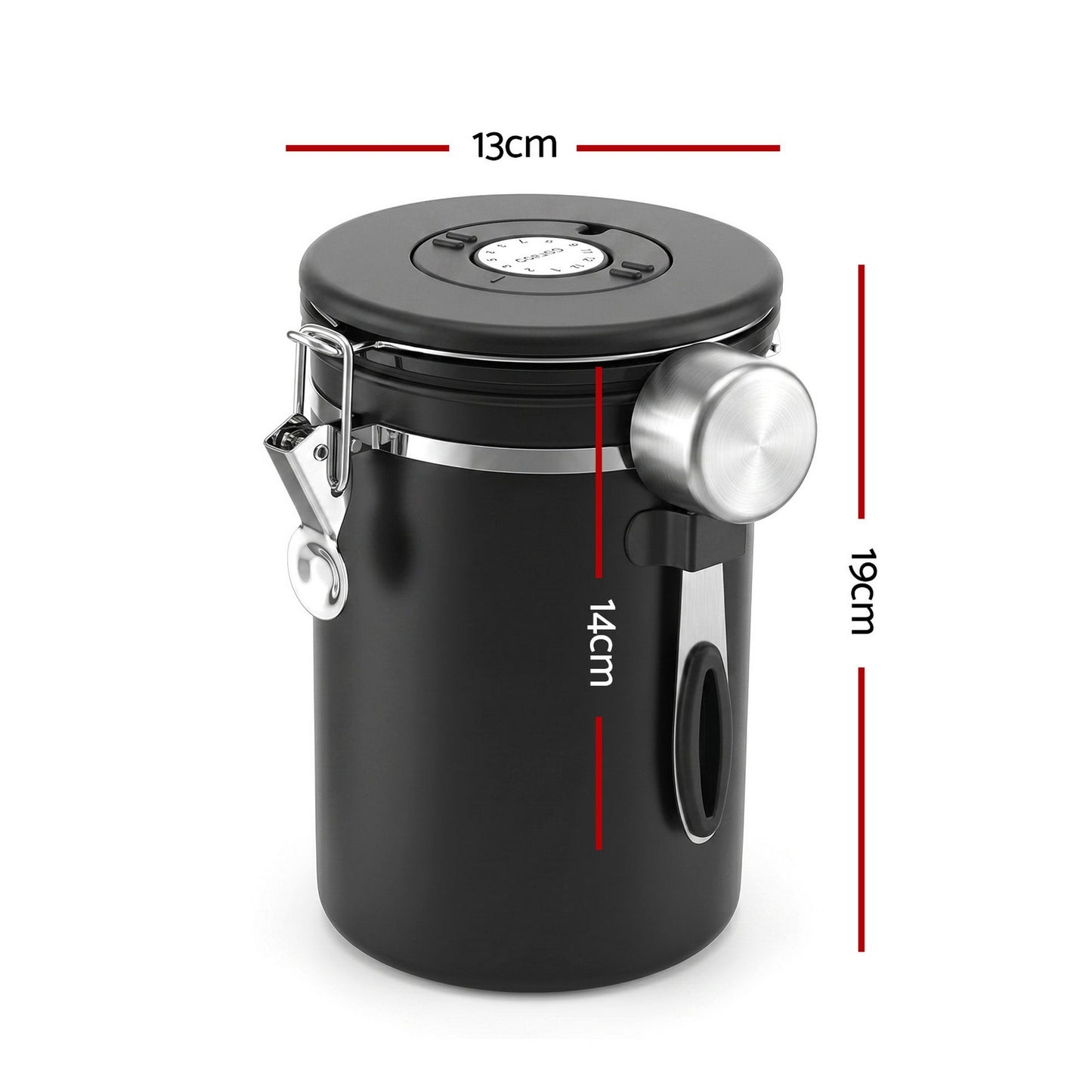 5-Star Chef 1.8L Stainless Steel Coffee Bean Storage Container Coffee Canister