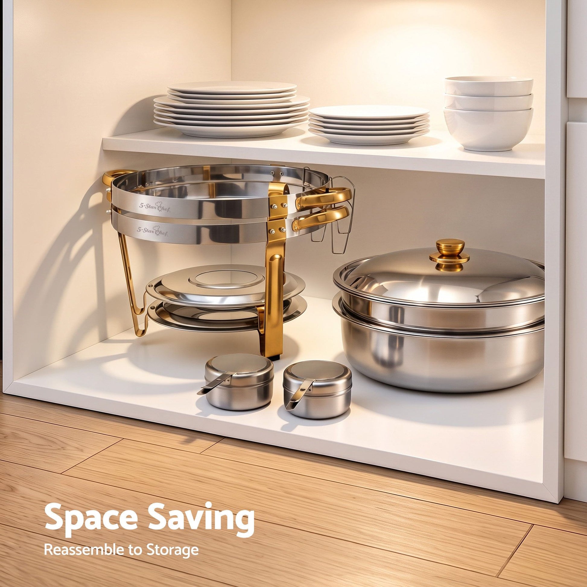 5-Star Chef 5L Chafing Dish Set 2-Pack, Food Warmer Catering Server Buffet