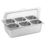 5-Star Chef 6 Pan Food Serving Display Stainless Steel Cooler Platter with Clear Roll Top Cover