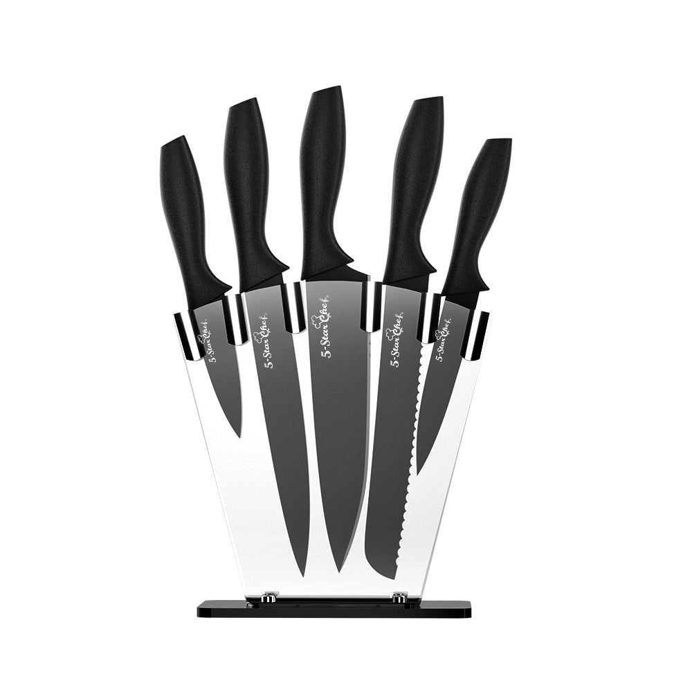 5-Star Chef 7PCS Kitchen Knife Set Stainless Steel Non-stick with Sharpener