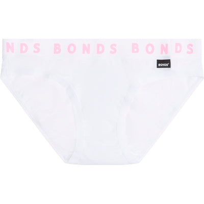 5 x Bonds Girls Stretchies Bikini Underwear Brief Kids Undies Knickers White