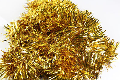 5 x Christmas Tinsel Thin Xmas Garland Tree Decorations - Gold